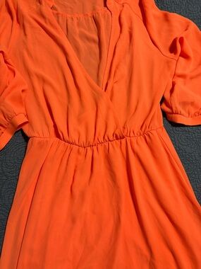 H&M Vibrant Orange Mini Wrap Dress